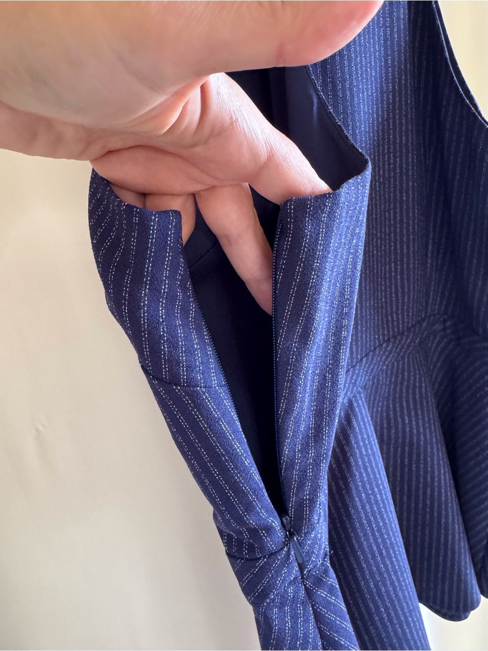 Banana Republic Navy Pinstripe Notch-Neck Peplum Cami women - Picture 4 of 11